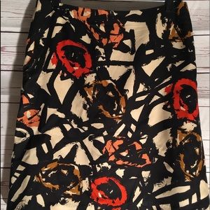 J CREW Pencil Skirt Abstract Print Silk Wool